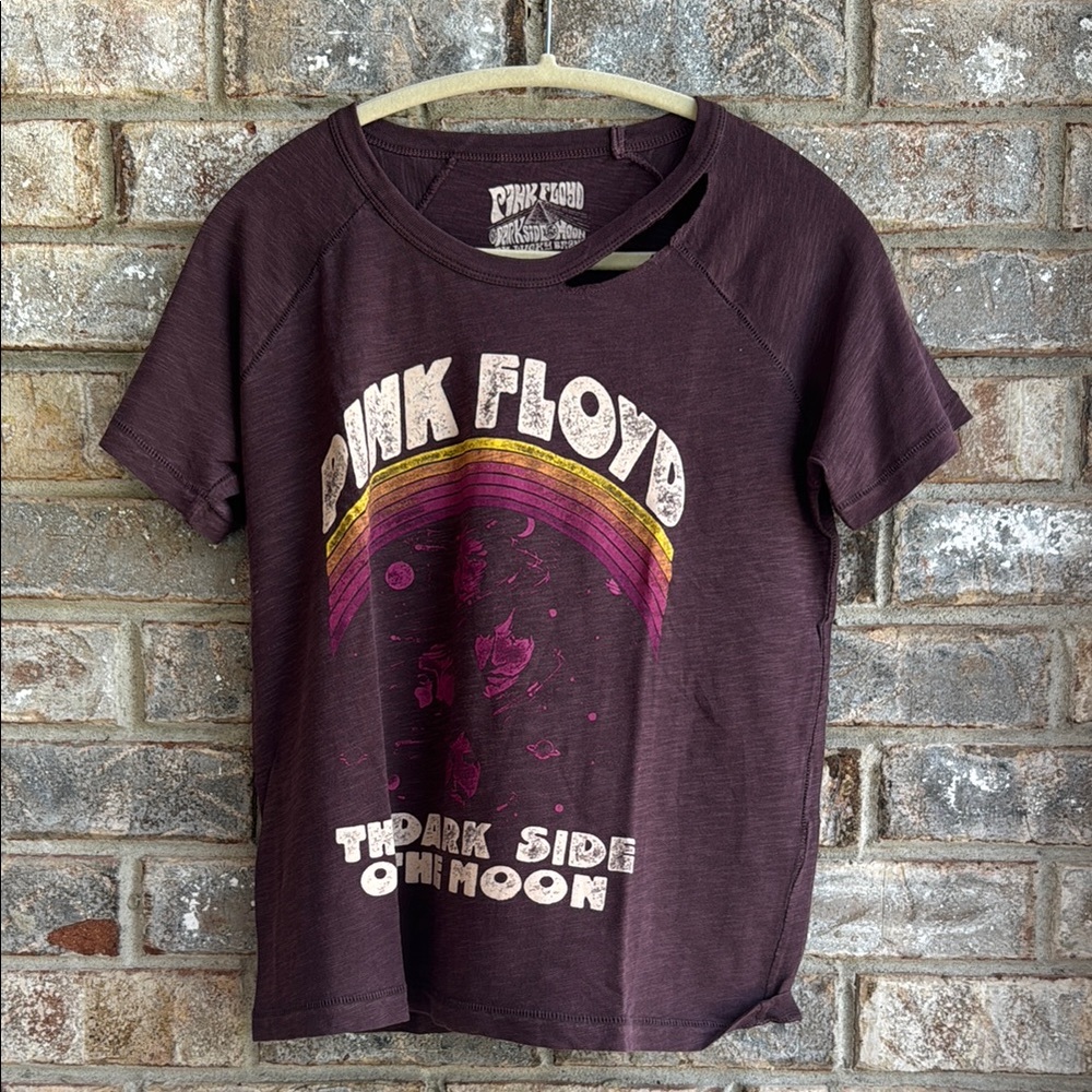 Pink Floyd Purple Short Sleeve Tee with distressing